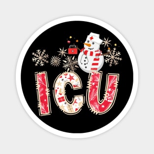 ICU Nurse Christmas Nurse Life Scrub Top Magnet